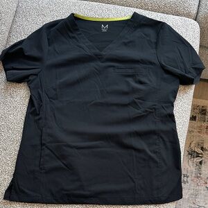 Medelita women Black V-Neck Scrub Top - medium
